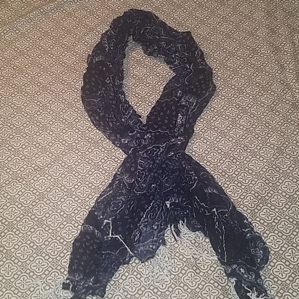 Blue and white scarf